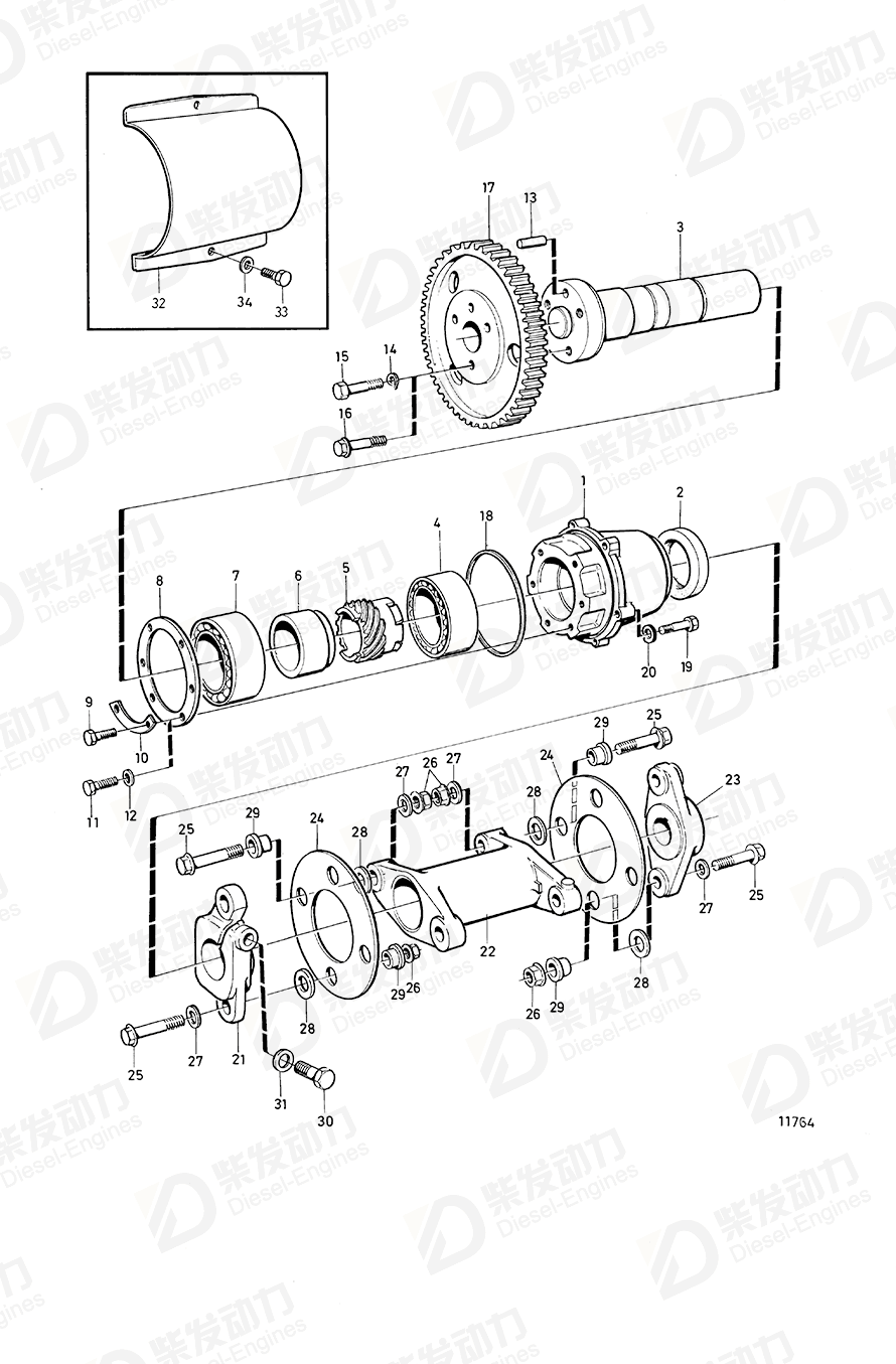 volvo penta Bearing housing 469210 Drawing